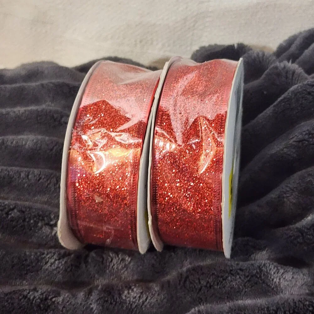 2pk Dolgencorp Bright Red Sparkle 1.5